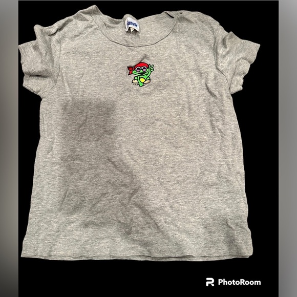 Vintage Embroidered Peace Frog Babydoll Shirt - Picture 1 of 4